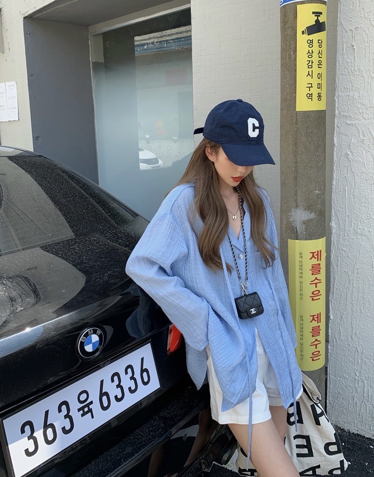 Wonder shirt เชิ้ตโอเวอร์ไซส์ texture ลายริ้ว