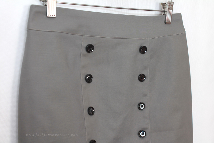 SK-488 กระโปรงทรงสอบ ผ้าคอตต้อนญี่ปุ่นเนื้อสเปนเดกสีเทา