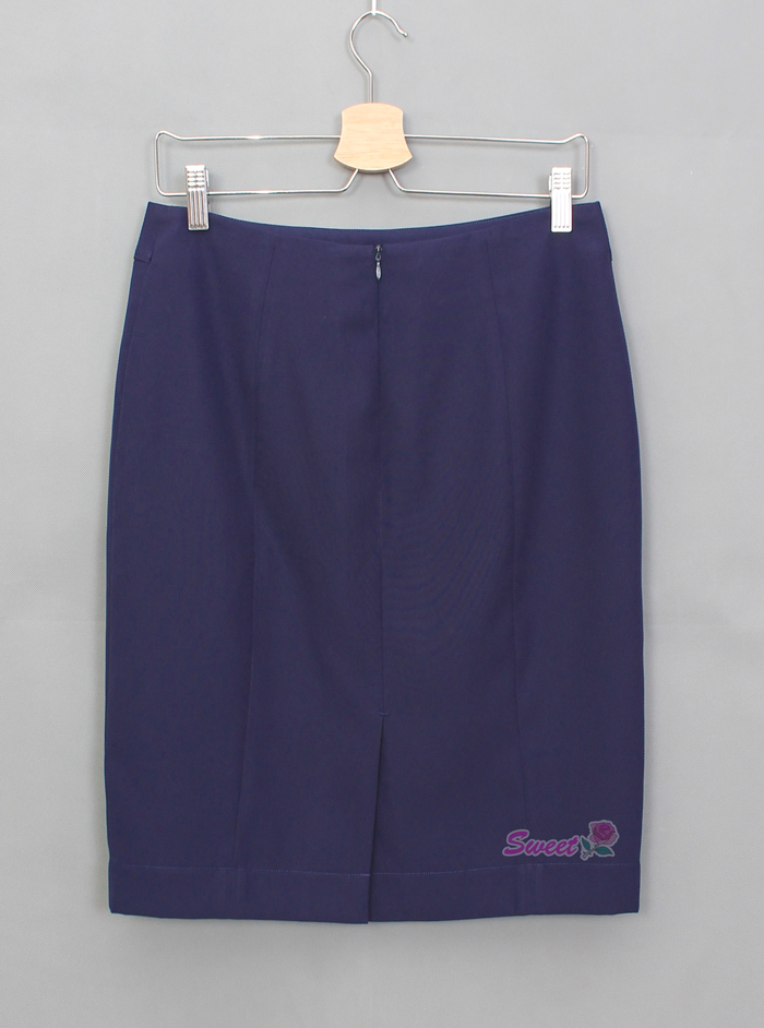 SK-503 กระโปรงทรงสอบ ผ้าเมแกนสีน้ำเงิน