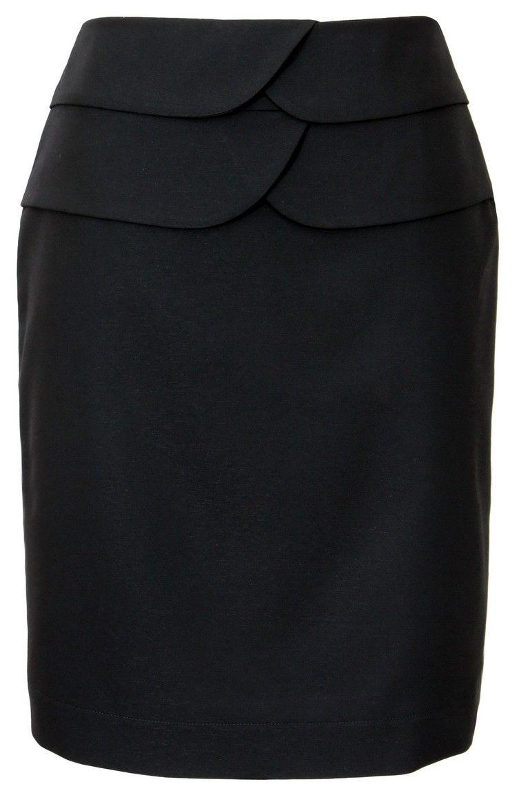 SK-097 กระโปรงแฟชั่น&ทำงาน ทรงสอบ ผ้าคอตต้อนญี่ปุ่นผสมสเปนเดคสีดำ