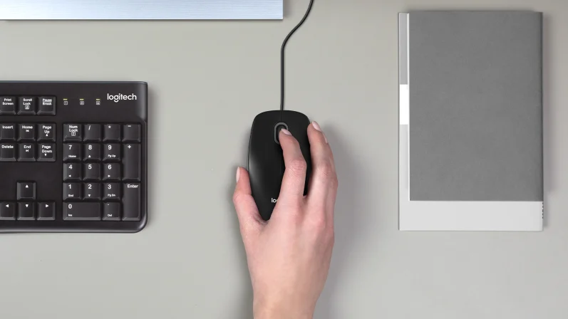 MOUSE LOGITECH USB B100 (BLACK) เมาส์ชนิดมีสาย รุ่น B-100 สีดำ ฺ รับประกัน 1 ปี