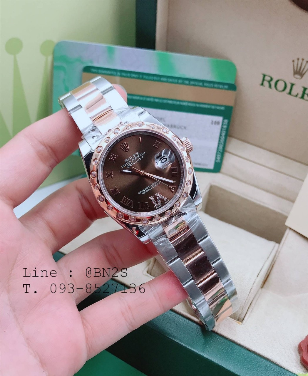 ROLEX DATEJUST Watch หน้าปัดล้อมเพชร มาพร้อมกล่องครบชุดตามรูป