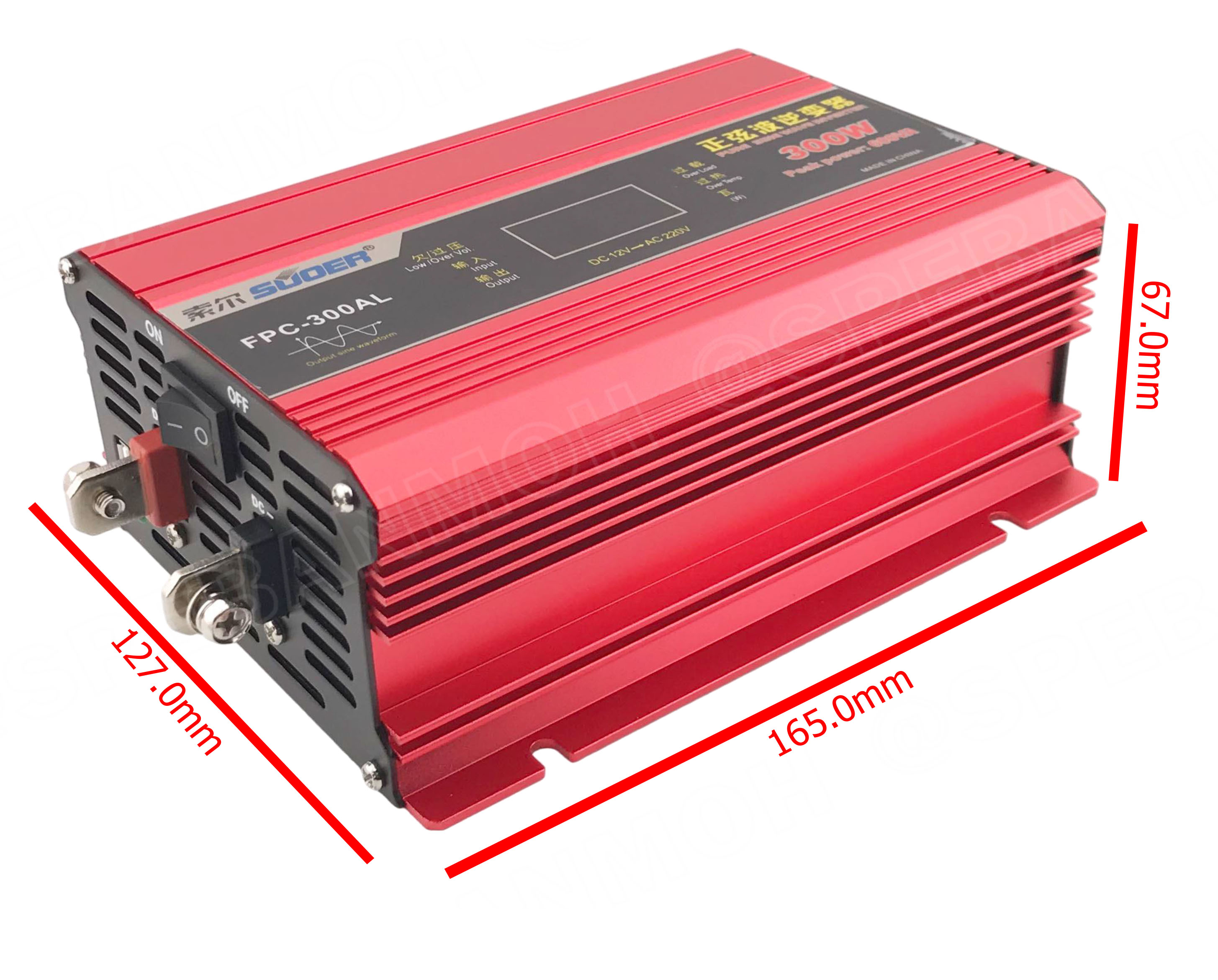 [ 1เครื่อง ] FPC-300AL-V.2 อินเวอร์เตอร์ 300W แปลงไฟ 12V ออก 220V รุ่นใหม่ มีหน้าจอแสดงผล LED Inverter ยี่ห้อ SUOER FPC-300AL 300วัตต์ 12V to 220V off grid inverter pure sine power inverters FPC-300 อินเวอร์เตอร์ เพียวไซน์เวฟ SUOER FPC-300AL 12VDC to 220V