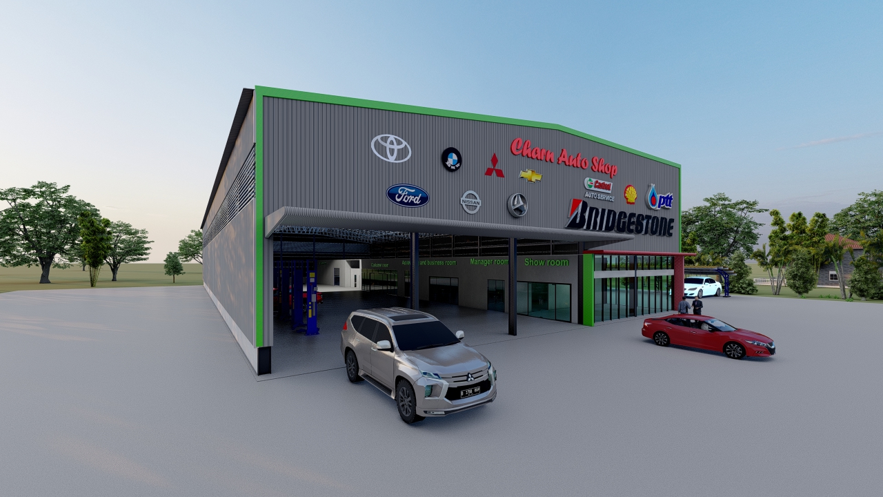 แบบศูนย์บริการรถยนต์แจกฟรี