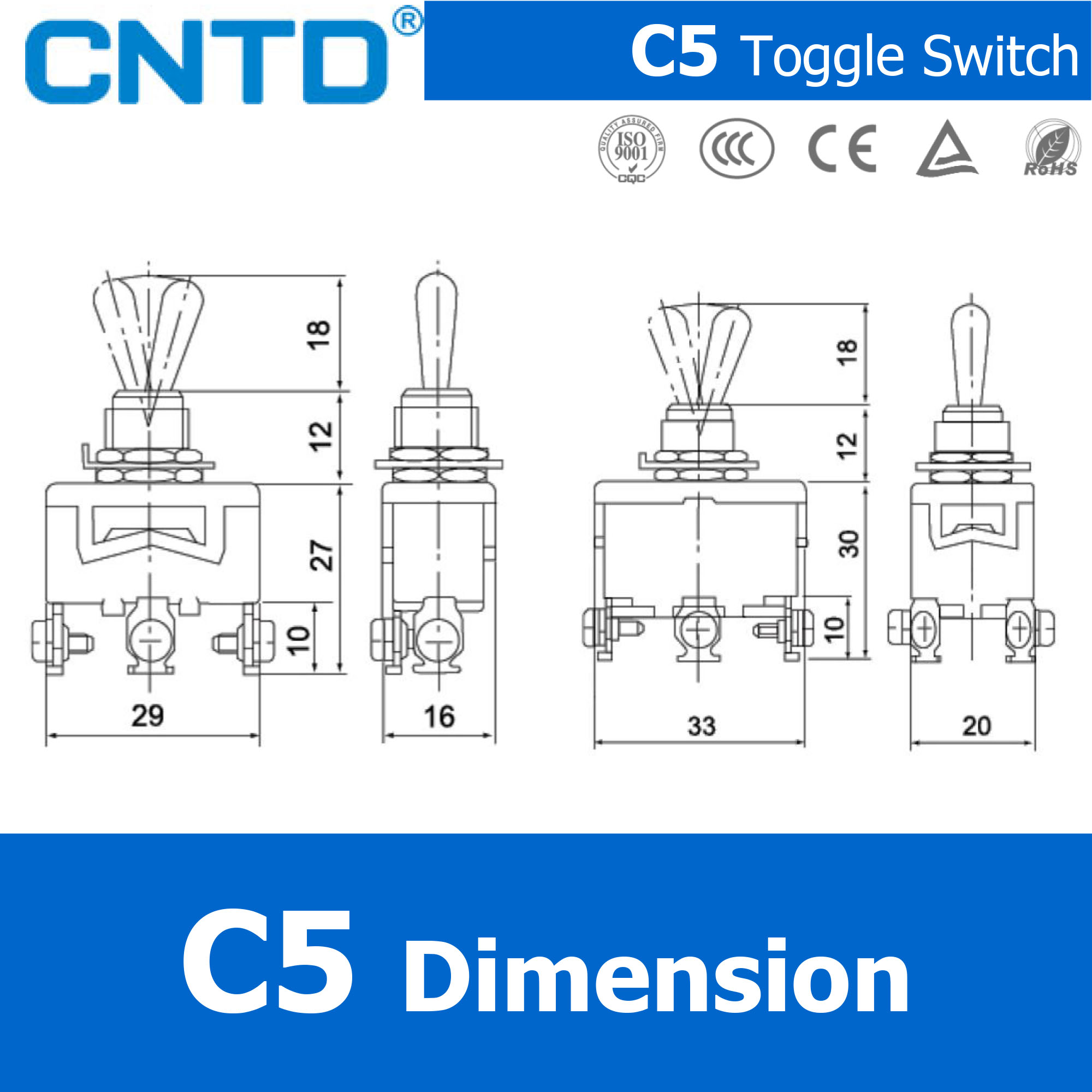 [ 2ชิ้น ] C511B สวิทช์โยก 2 ขา CNTD Toggle Switch OFF-ON 15A 250VAC สวิทช์โยก CNTD Toggle Switch ON-OFF ON-OFF-ON ON OFF ON OFF ON ไม่เด้ง ล็อค ล็อคค้าง Maintain เด้งกลับ Momentary OFF-(ON) (ON)-OFF-(ON) เด้ง 15A 250VAC สวิทโยก สวิทก้านโยก 2ขา 3ขา 4ขา 6ขา