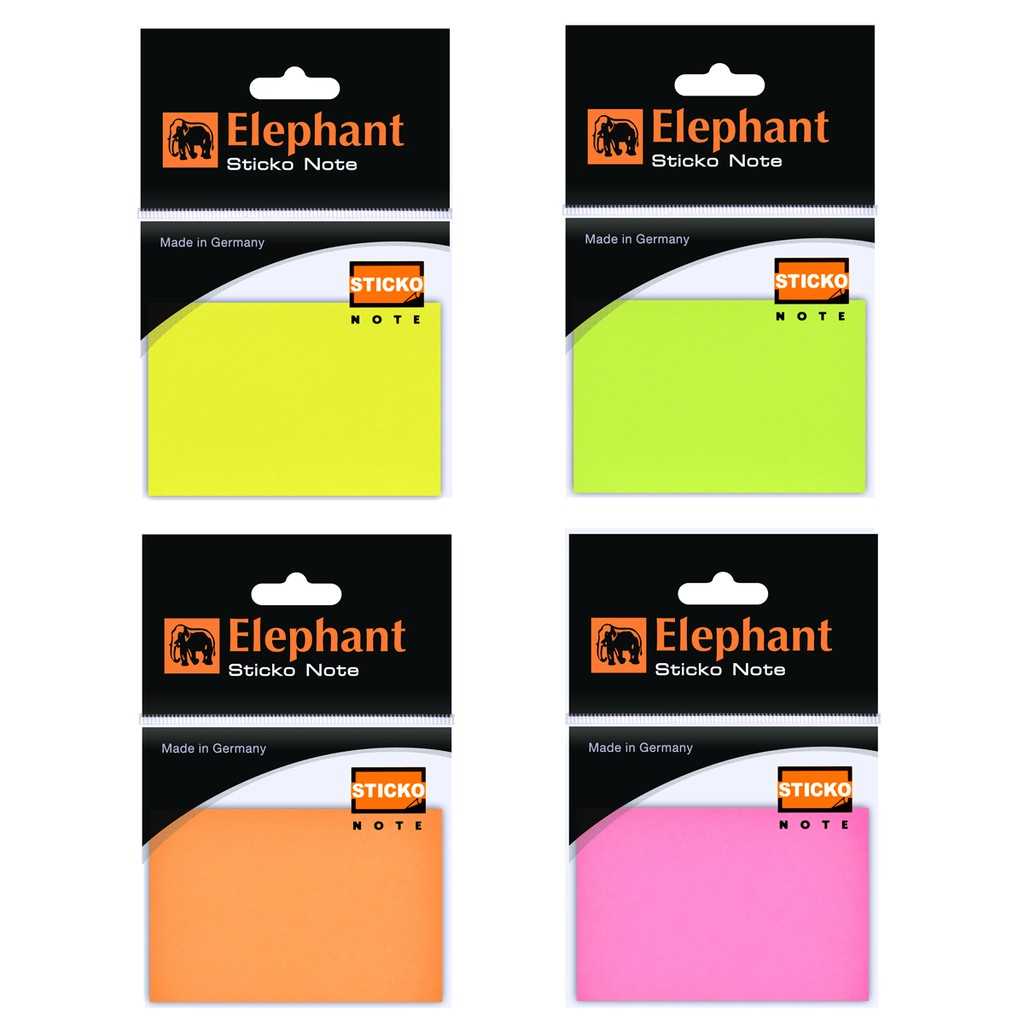 กระดาษโน๊ต โพสอิท ชนิดกาวในตัว ขนาด 2x3 สีนีออน ตราช้าง