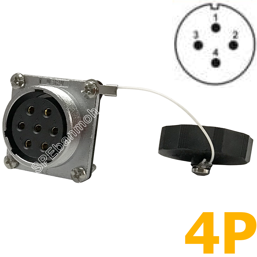 WS28-ZZF-4 ปลั๊กเหล็ก Metal Connector Aviation Plug Weipu Connector WS28 ปลั๊กเหล็ก 28มิล 28mm Metal Connector ปลั๊กเหล็ก Male Female Connectors Socket Aviation Plug คอนเนคเตอร์เหล็ก คอนเนคเตอร์ตัวผู้ตัวเมีย ขั้วไฟฟ้าเเบบเหล็ก