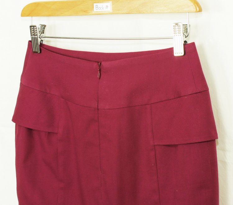 SK-165 กระโปรงแฟชั่น&ทำงาน ทรงสอบ ผ้าคอตต้อนญี่ปุ่นสีม่วง