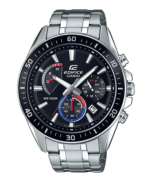CASIO EDIFICE รุ่น EFR-552D-1A3VUDF สีเงิน หน้าปัดดำ สายสแตนเลส สินค้าใหม่ ของแท้ รับประกันศูนย์ CMG