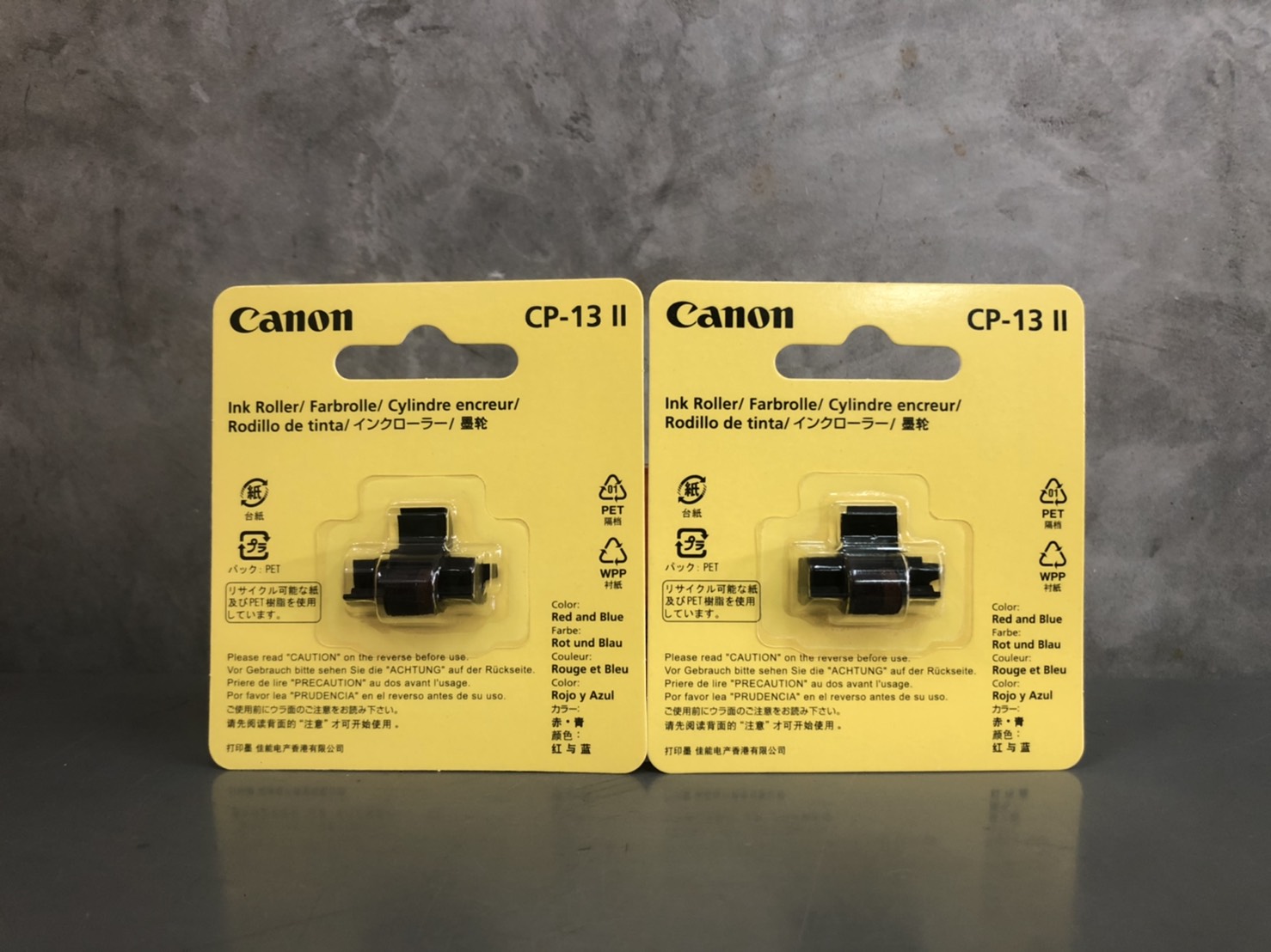 ผ้าหมึก Canon CP-13 II (น้ำเงิน/แดง) for ink wheel MP120-MG DLE P1 P23 print calculator ribbon แท้จากศูนย์