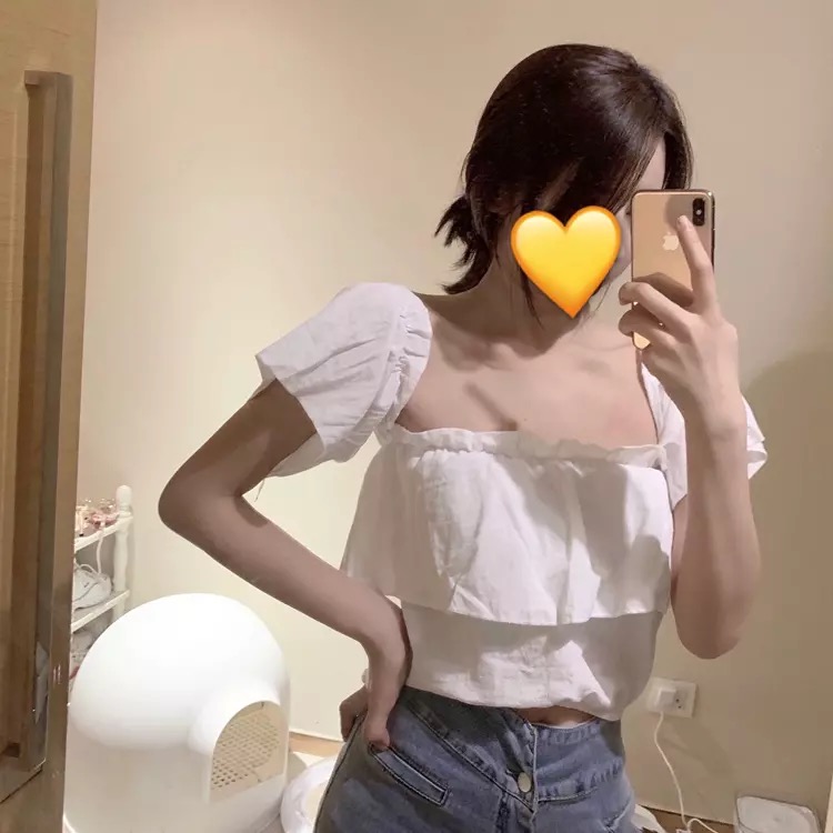 Crop top เสื้อครอปสั้นยางยืดจั้มพ์เอว