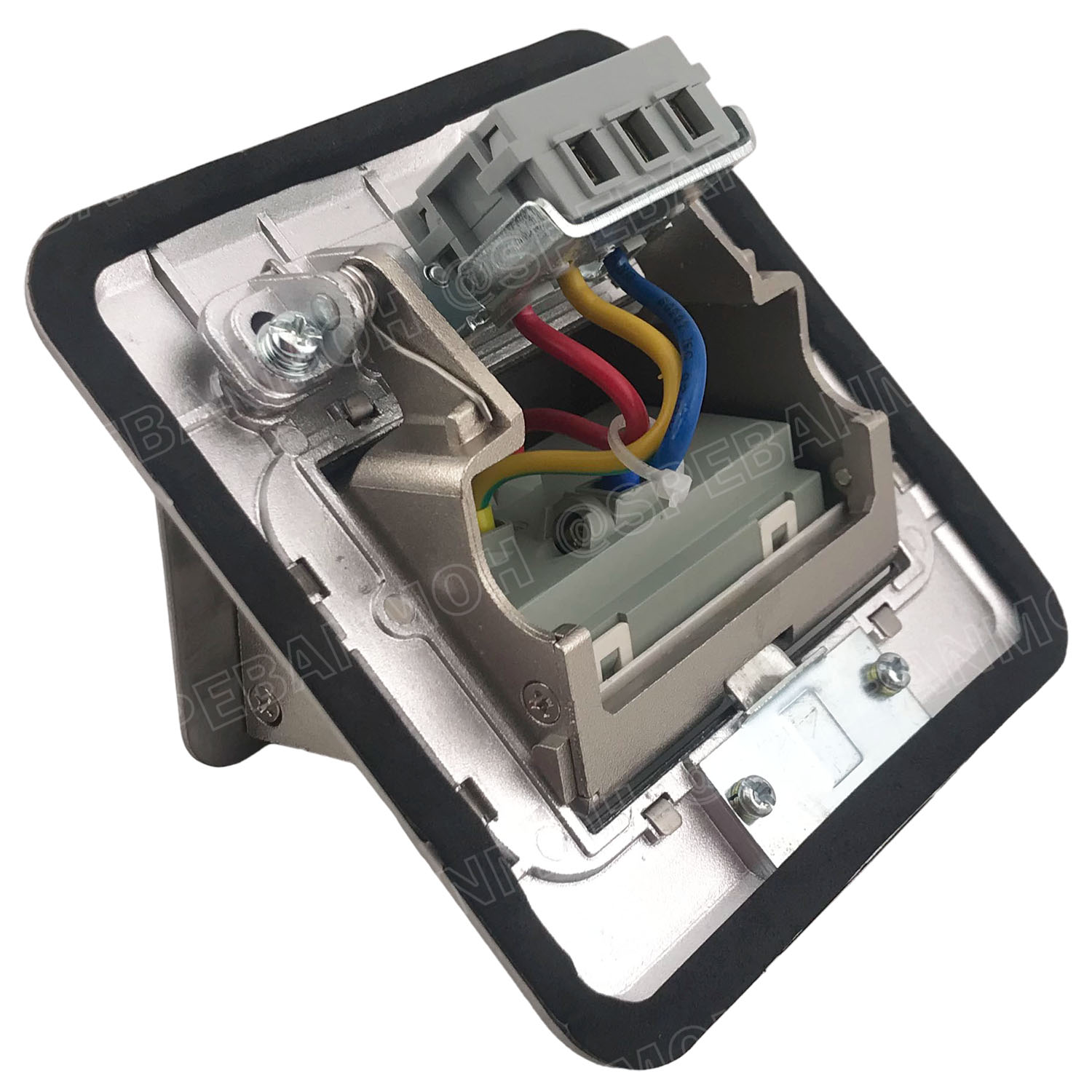 [ 1ชิ้น ] SF6120-Grey เต้ารับฝังพื้น AC Pop-up สีเทา Grey 10A 250VAC POP-UP Floor Outlet POPUP เต้ารับฝังพื้น 2 ช่อง ชุดเต้ารับฝังพื้น 3ขา 2ช่อง BF ชุดเต้ารับ เจาะพื้น เต้ารับฝังโต๊ะ TABLE SOCKETS เต้ารับแบบใช้เท้าเปิด