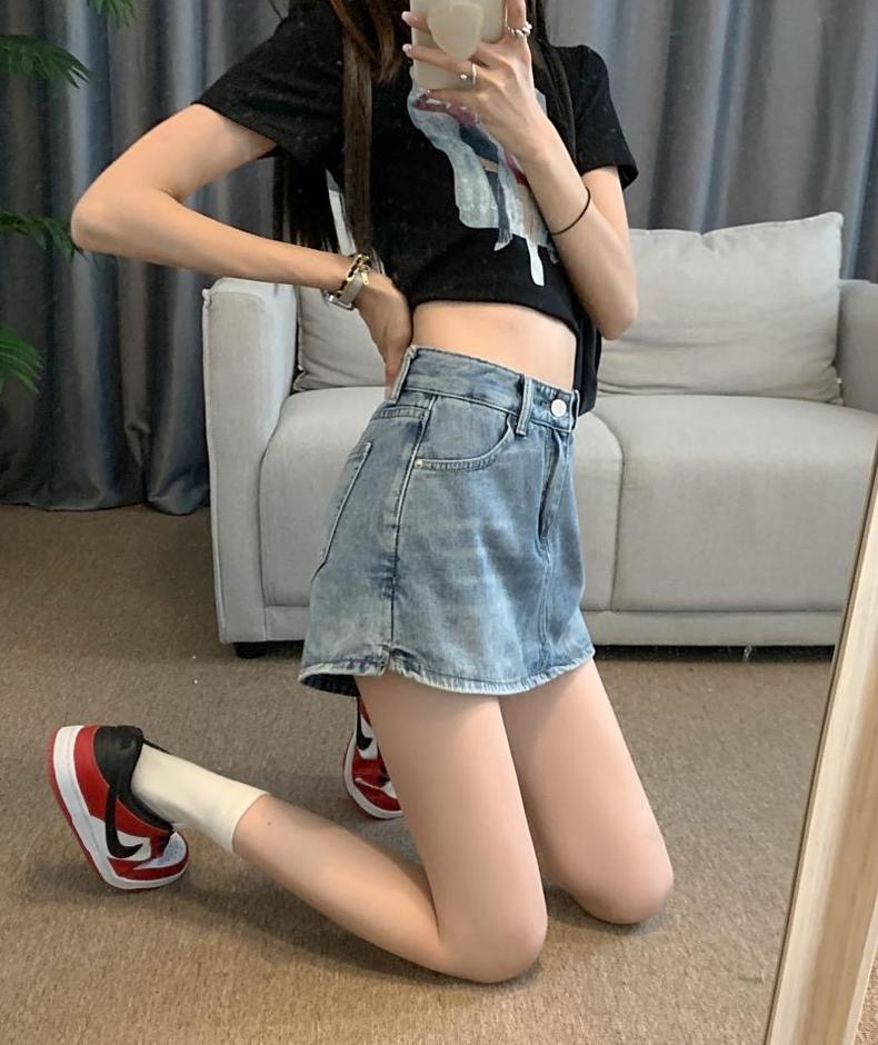 YEJIN Denim skirt กระโปรงยีนส์กางเกงแบบใหม่