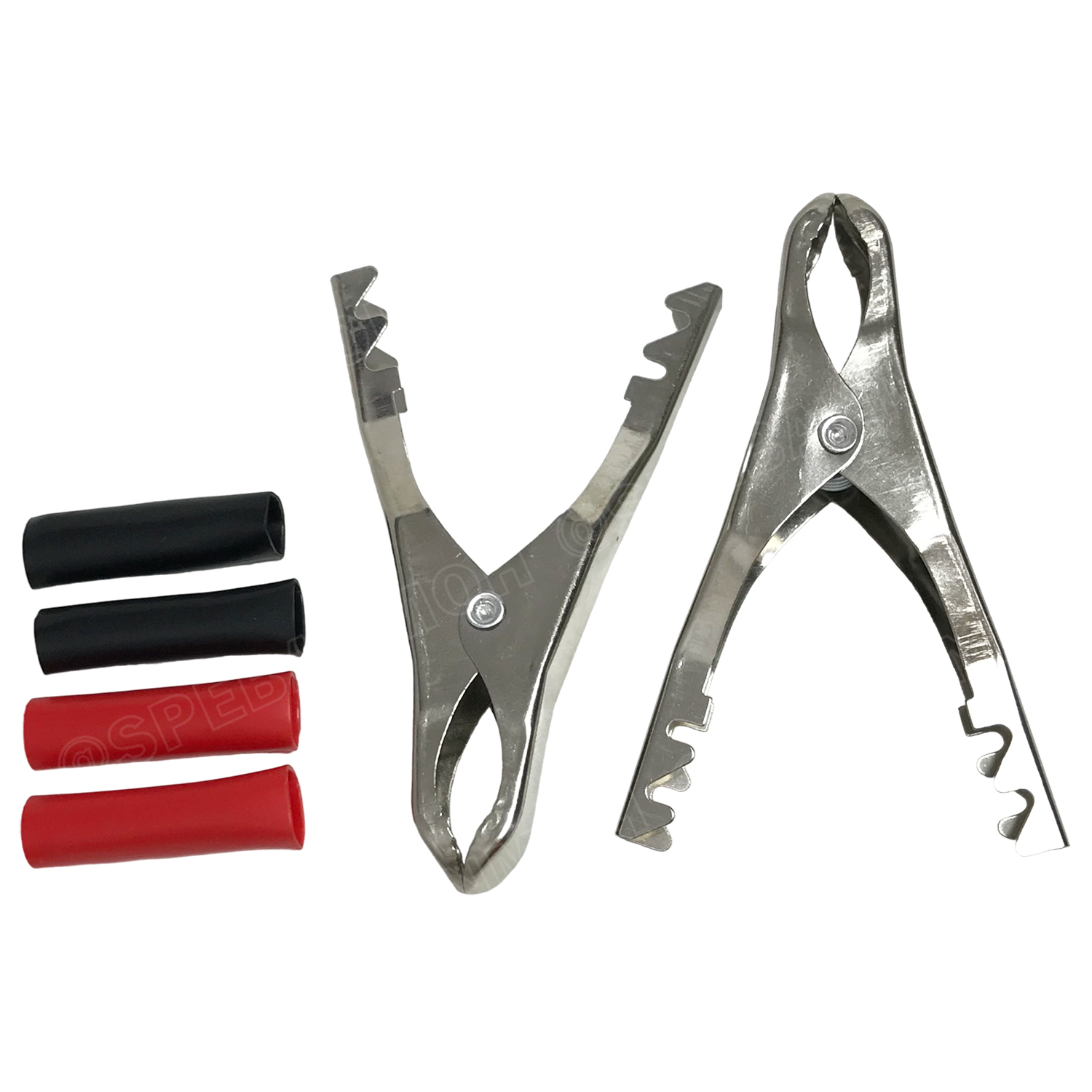 [ 5คู่ ] AL-015 ปากคีบเหล็ก ชุบสารกันสนิม ดำ-แดง ยาว 72mm อ้าได้ 19mm ปากคีบแบตเตอรี่ ดำแดง คีมคีบแบต ขนาดเล็ก 3นิ้ว Alligator Clip เข้าสายแบบบีบ ปากคีบจระเข้ ปากคีบแบตเตอรี่ ปากคีบขั้วแบต ปากคีบดำแดง คีมหนีบขั้วแบต