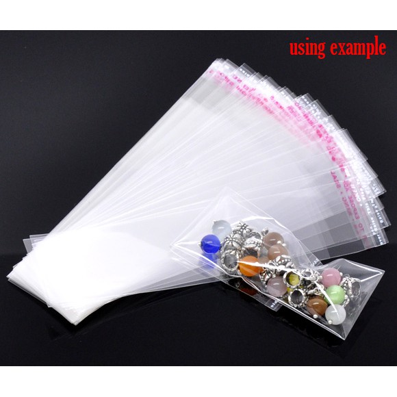 แพ็ค 200 ใบ ถุงแก้วใส่ปากกา/ช้อนกาแฟ/ขวดน้ำหอม ถุงพลาสติกใส OPP(ถุงแก้ว) ฝากาว กว้าง 3.5 ซม. ความยาวมี 3 ขนาด 14,16,20