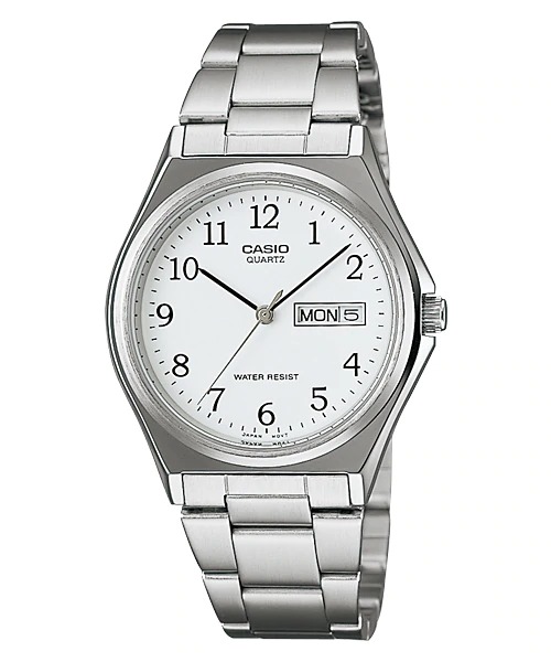 CASIO Standard รุ่น MTP-1240D-7BDF สายสแตนเลส สีเงิน จอขาว สินค้าใหม่ ของแท้ รับประกันศูนย์ CMG