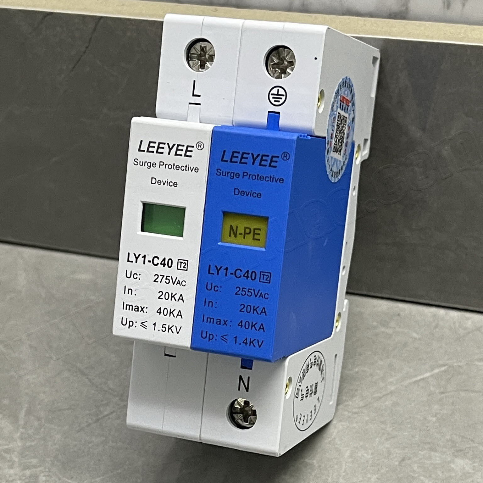 อุปกรณ์ป้องกันฟ้าผ่า Surge AC และไฟกระชาก Single Phase L1 N-PE (LEEYEE) LY1-C40 40KA