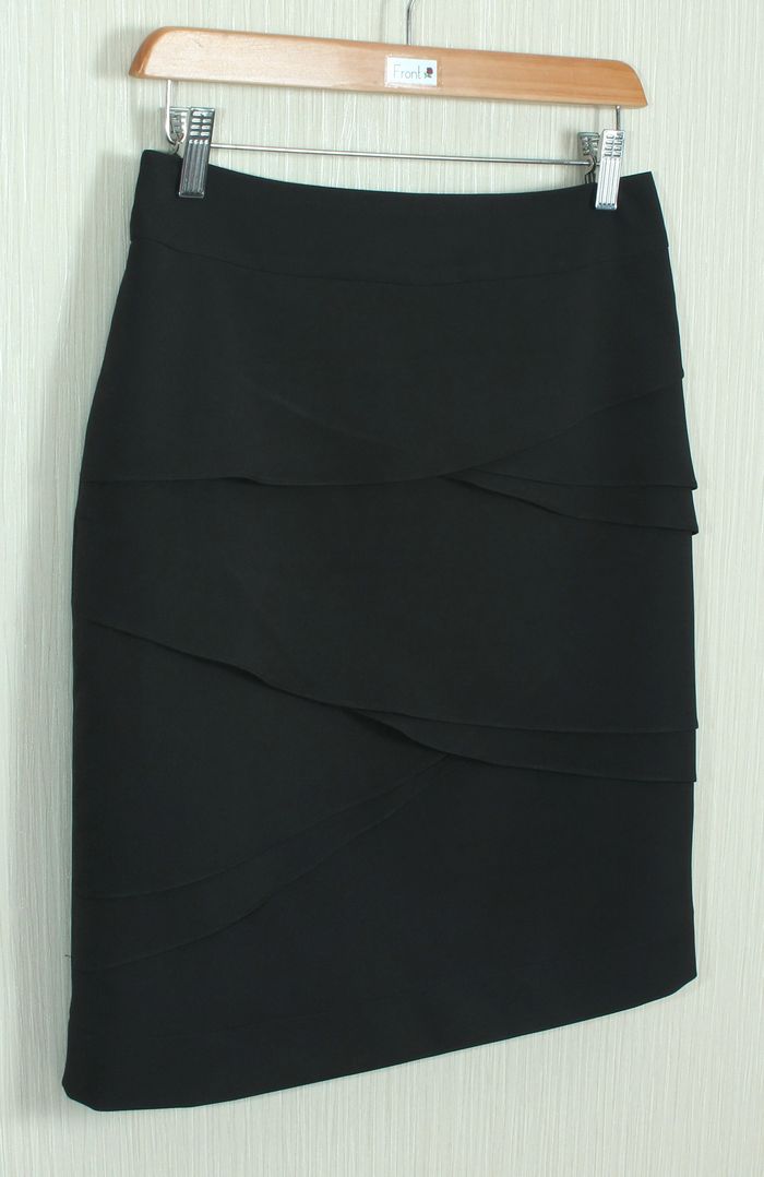 กระโปรงแฟชั่น&ทำงาน กระโปรงทรงสอบ ผ้าไหมอิตาลีสีดำ / SK-258
