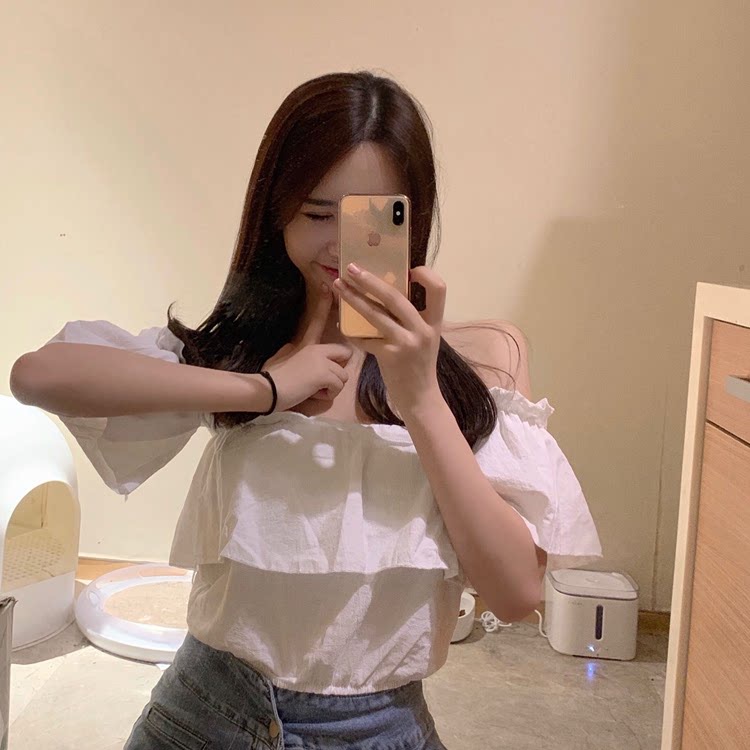Crop top เสื้อครอปสั้นยางยืดจั้มพ์เอว