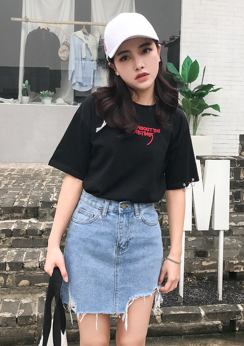 กระโปรงยีนส์ฟอก สีซีด