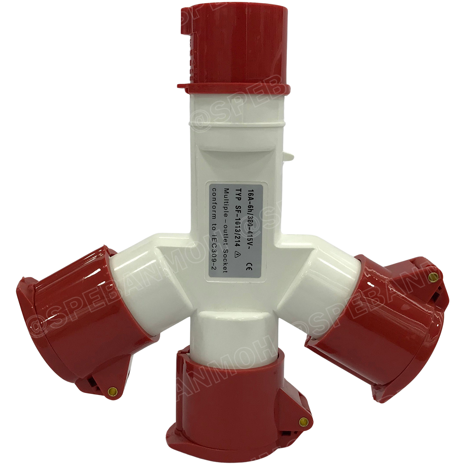 SF-1014 พาวเวอร์ปลั๊ก 3ทาง 4ขา 16A 415V 3P+E IP44 ผู้1 เมีย3 380V Line + Neutral + Ground พาเวอร์ปลั๊ก 16แอมป์ 380โวลต์ ปลั๊กไฟสนาม POWER PLUG MULTIPLE-OUTLET SOCKET ปลั๊กพาวเวอร์สามทาง เข้า 1 ออก 3 3P+E 16A 220VAC ปลั๊กอุตสาหกรรม ปลั๊กพาวเวอร์สามทาง 380V