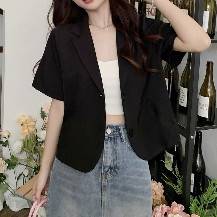Summer mini blazer - เสื้อคลุมเบลเซอร์มินิ แขนสั้น