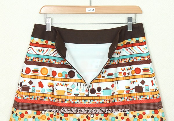 SK-328 กระโปรงแฟชั่น&ทำงาน ทรงบาน Graphic Kitchen Flare Skirt ผ้าคอตต้อนญี่ปุ่นพิมพ์ลาย Kitchen