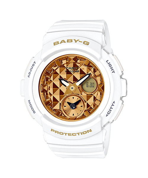 CASIO BABY-G รุ่น BGA-195M-7ADR สีขาว ทอง สินค้าของเเท้ รับประกันศูนย์ CMG