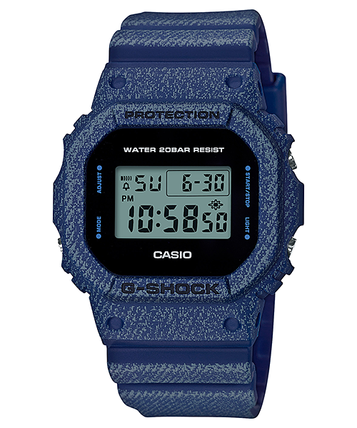 CASIO G-SHOCK รุ่น DW-5600DE-2DR สียีนส์ น้ำเงินเข้ม สินค้าของเเท้ รับประกันศูนย์ CMG