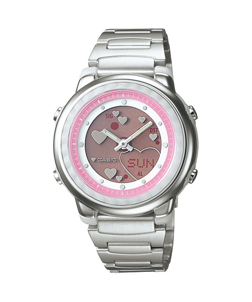 CASIO Standard รุ่น LAW-25D-4AVDF สีเงิน ชมพู สายสแตนเลส
