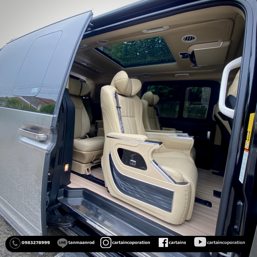 Staria premium เปลี่ยนภายในสีครีม ติดตั้งเบาะ VIP แปลงเบาะ h1 ใส่ เพราะคนเยอะและนั่งได้จริง