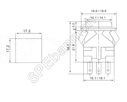 KD2-21 สวิทช์กดติด-กดดับ (Momentary ON,OFF) สีดำ with LED 3V