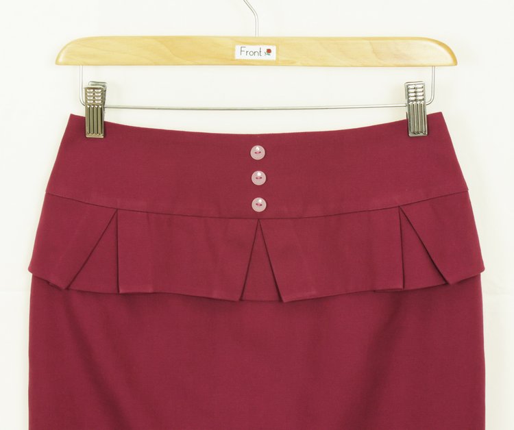 SK-165 กระโปรงแฟชั่น&ทำงาน ทรงสอบ ผ้าคอตต้อนญี่ปุ่นสีม่วง