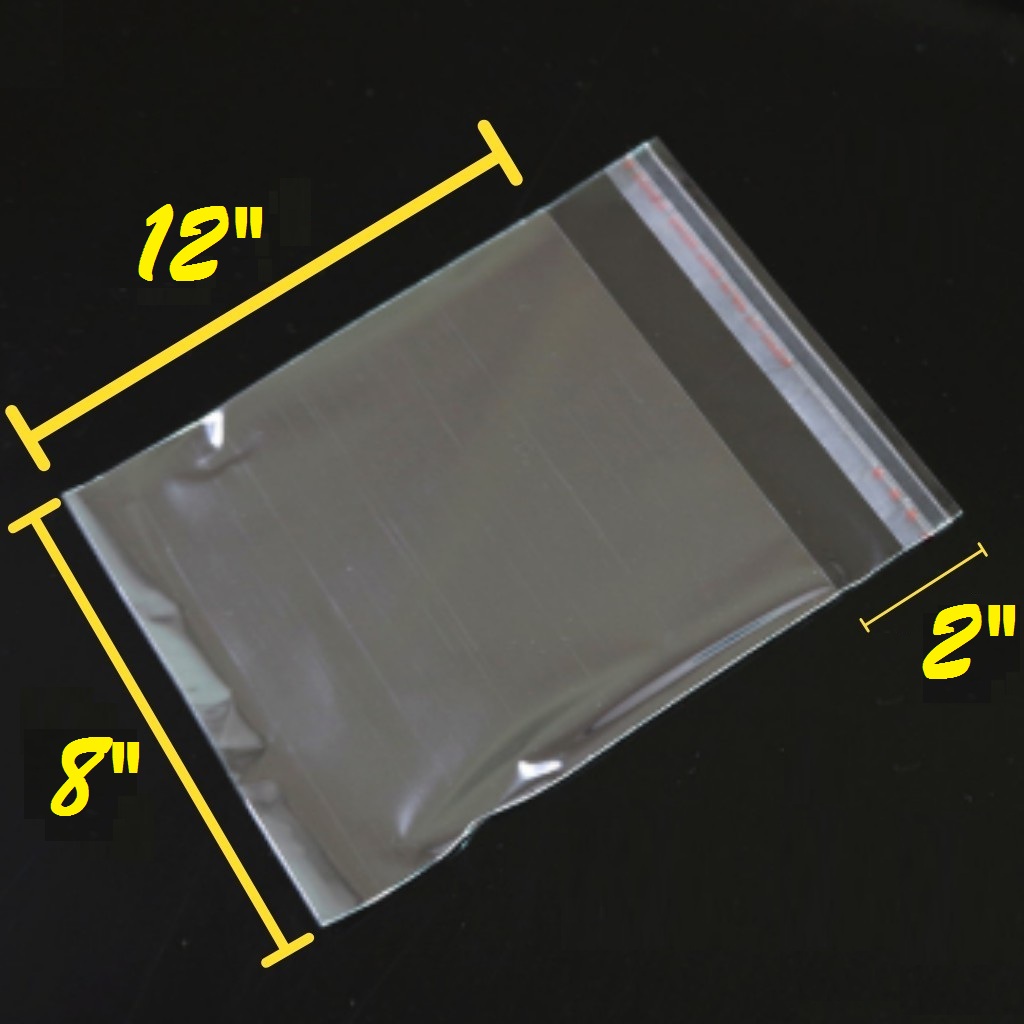 ถุงแก้วใสโอพีพี มีแถบกาว