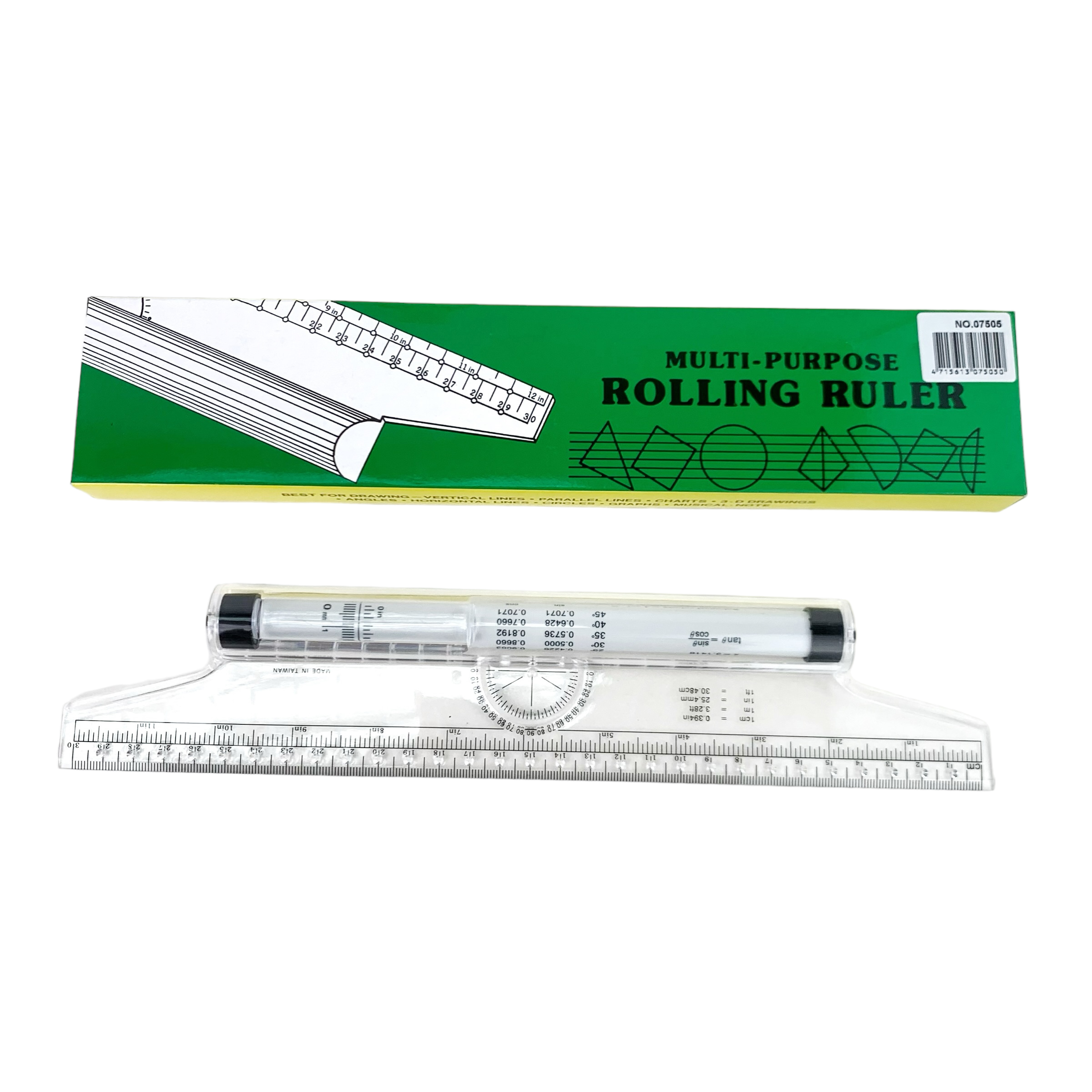 ไม้บรรทัด โรลเลอร์ ไม้บรรทัดล้อเลื่อน rolling ruler 15 cm. / 30 cm. DG art