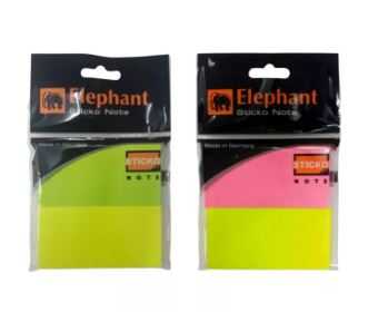 กระดาษโน๊ต กาวในตัว ตราช้าง ชนิดพกพา ขนาด 37X75 มม. สีนีออน
