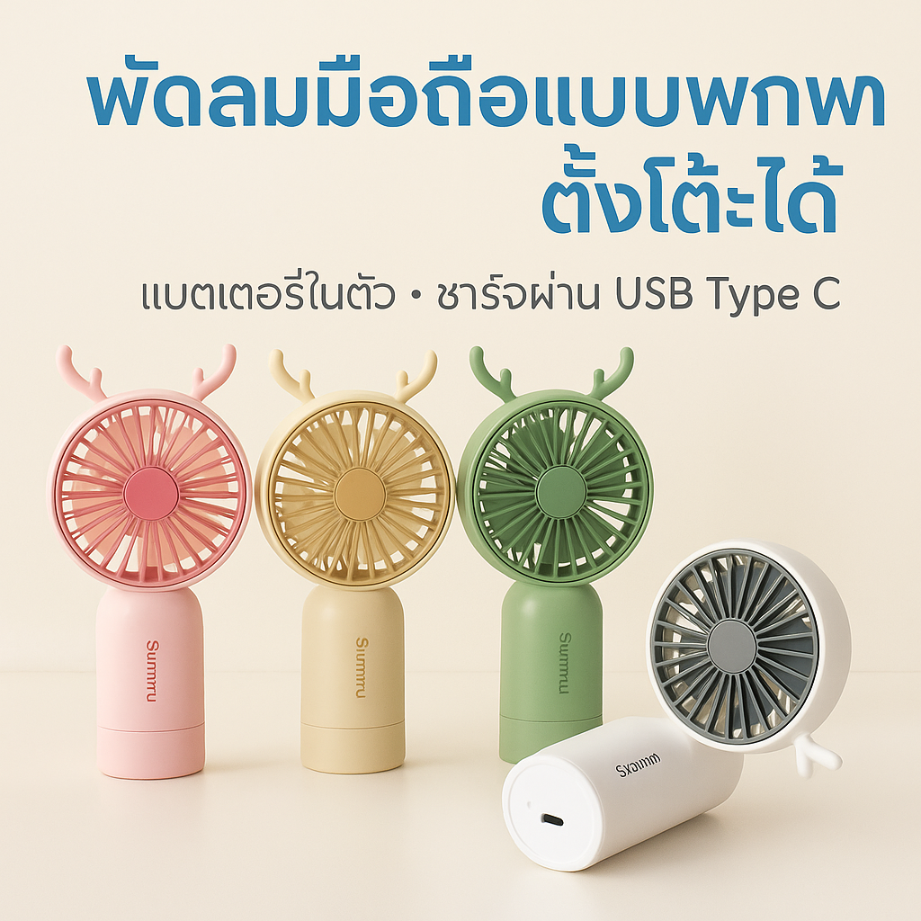 พัดลมพกพา mini fan กระต่าย