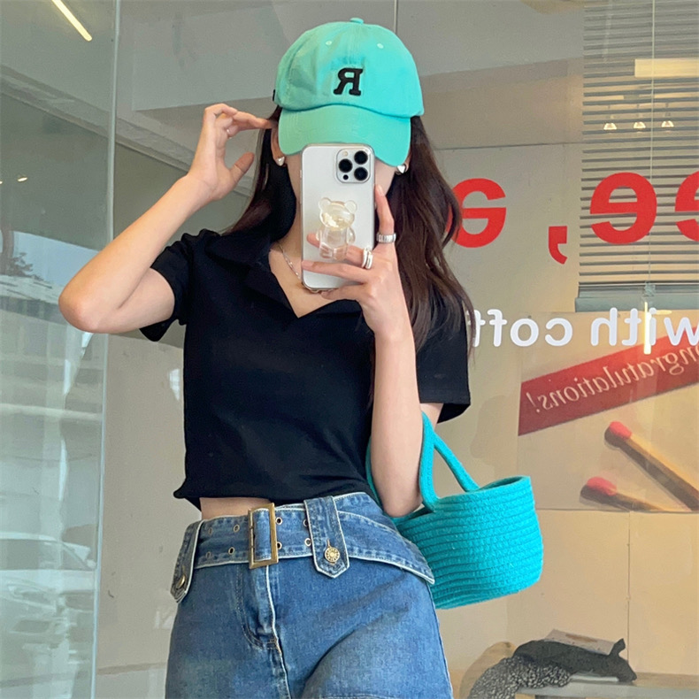 BASIC crop top ครอปสั้นผ้ายืด y2k