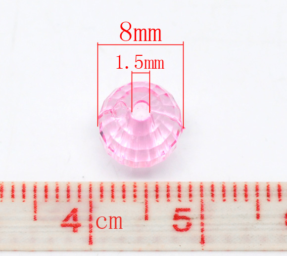 ลูกปัดอะครีลิคกลม คริสตัลสไตล์ ขนาด 8mm แพ็ค 100 เม็ด