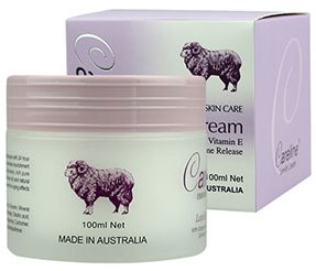 ครีมรกแกะแคร์ไลน์(ม่วง )Careline Lanolin Cream with Grape Seed Oil Vitanmin E ขนาด 100 กรัม ครีมหน้าเด้ง ครีมหน้าเด็ก