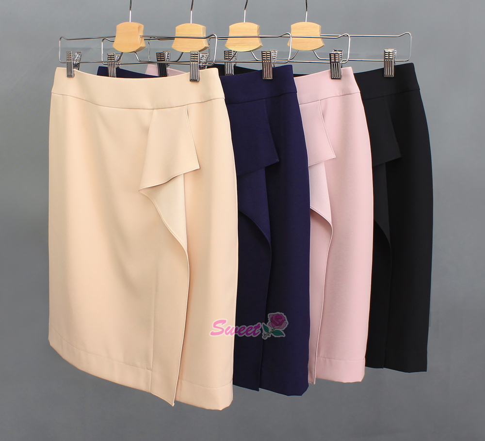 SK-504 กระโปรงทรงสอบ ผ้าเมแกนสีนู้ด