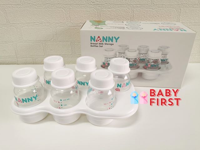 NANNY แนนนี่ขวดเก็บน้ำนมแพ็ค 6 ขวด พร้อมถาด