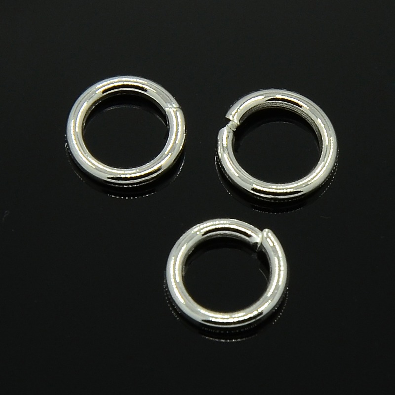 ห่วงวงแหวน Jump Ring เปิดได้ อัลลอยด์สีเงินขนาด 8x1mm, วงใน 6mm แพ็ค 5000 ชิ้น