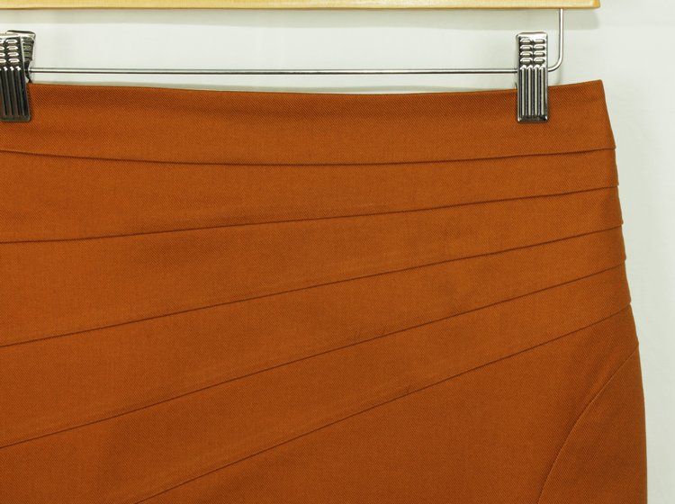 SK-178 กระโปรงแฟชั่น กระโปรงตัดต่อ ผ้าคอตต้อนญี่ปุ่นสีน้ำตาลทอง