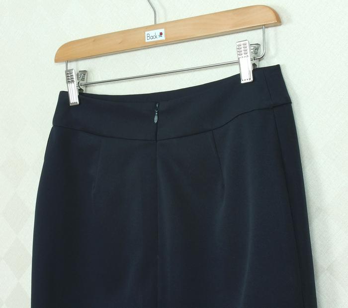 SK-253 กระโปรงแฟชั่น&ทำงาน ทรงสอบป้ายซ้อนกันผ้าญี่ปุ่นสีน้ำเงิน