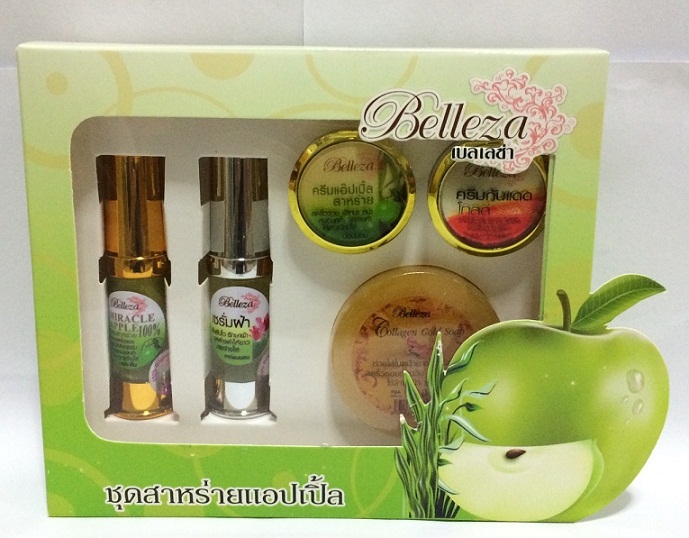 Belleza Spirulina Apple Whitening Set เบลเลซ่า ชุดครีมสาหร่ายแอปเปิ้ล