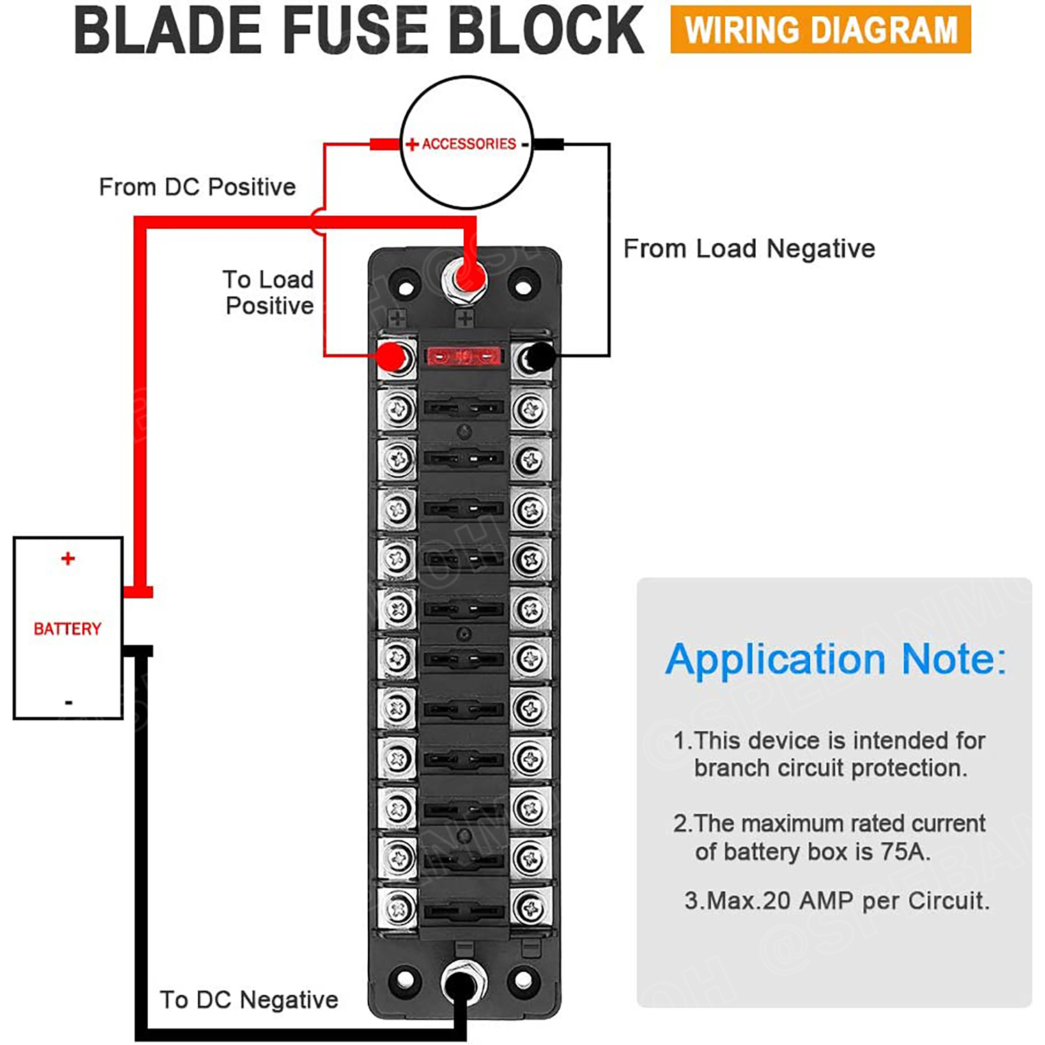 [ 1ชุด ] FB-1902 กล่องฟิวส์รถยนต์ 12 ช่อง พร้อมฝาครอบ FB-1902 12 Way Fuse Block กระบอกฟิวส์รถยนต์ 12ช่อง พร้อมลูกฟิวส์ Fuse Holder + Fuse MARINE FUSEBOX ชุดฟิวส์ตัดวงจร 12V 24V DC แผงฟิวส์รถยนค์ รถบรรทุก Auto Fuse 12 In 12 Out ชุดฟิวส์ ดีซี MAX 32VDC