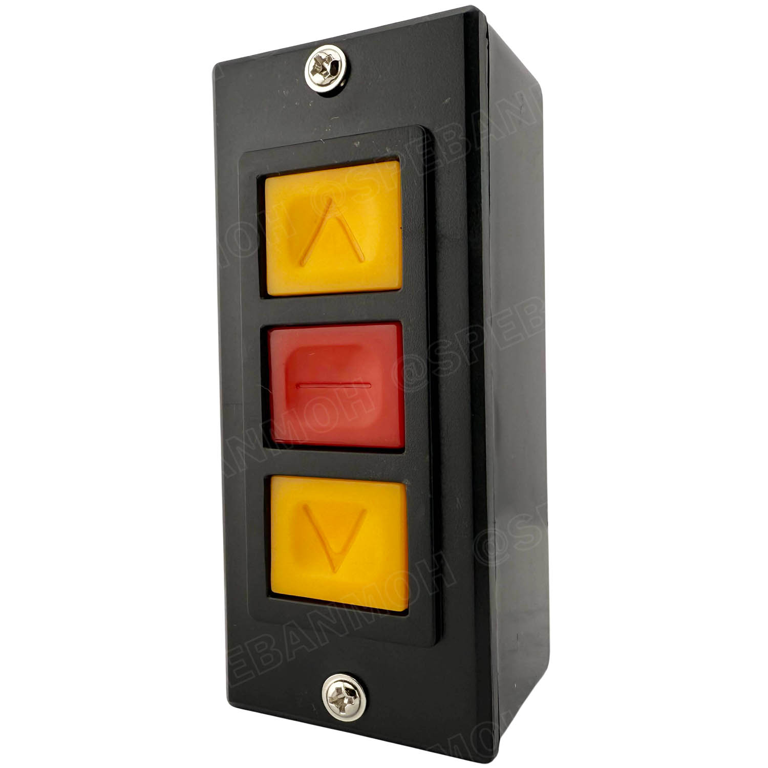 [ 1 ชิ้น ] PB-3-3 บอดี้สวิทช์ สวิทช์ประตูม้วน กดขึ้น กดลง ควบคุมมอเตอร์ Electric Roller Shutter Garage Door Switch Up Down Stop