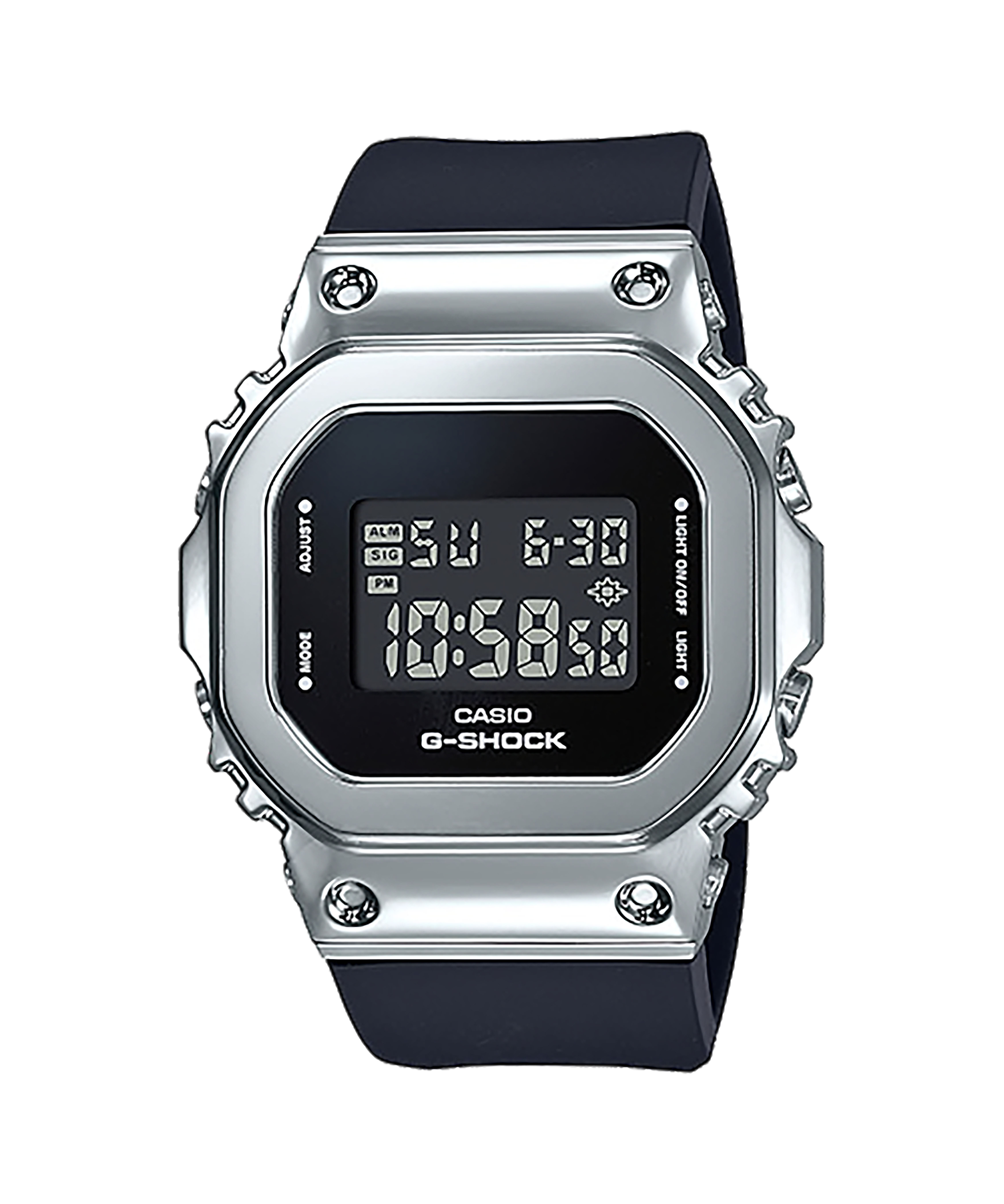 CASIO G-SHOCK รุ่น GM-S5600-1DR สีดำ กรอบสีเงิน สินค้าใหม่ ของเเท้ รับประกันศูนย์ CMG