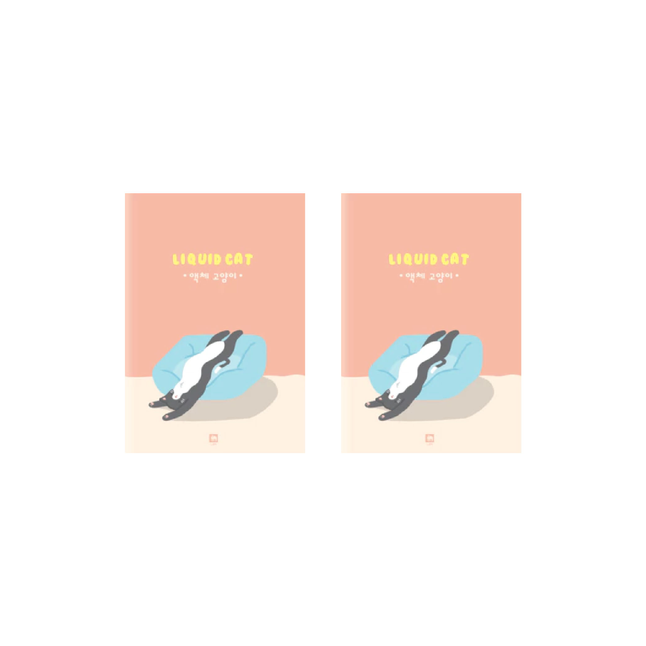 (แพ็คคู่) สมุดโน๊ต สมุดจดบันทึก สมุดโน้ต มีเส้น ตราช้าง Elephant ขนาด A6 ลาย LIQUID CAT